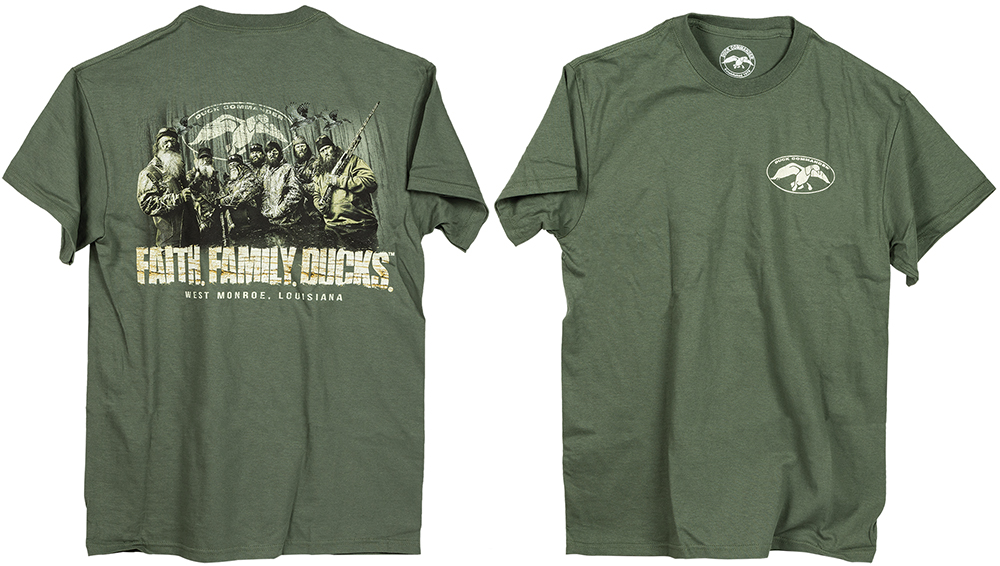 Duck Commander DSFFD06 Faith.Family.Ducks.  Moss Green Short Sleeve Small