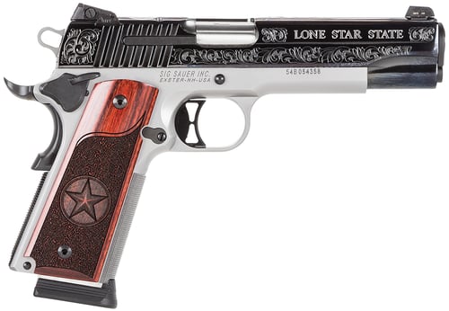 Sig Sauer 191145TXS 1911 Texas Engraved Two-Tone *Exclusive* 
45 Automatic Colt Pistol (ACP) Single 5