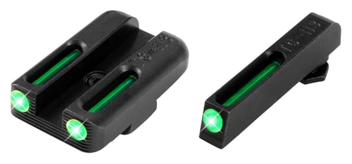 Truglo TG131GT1A Brite-Site TFO Fits Glock 42/43 Tritium/Fiber Optic Green Front/Rear Black