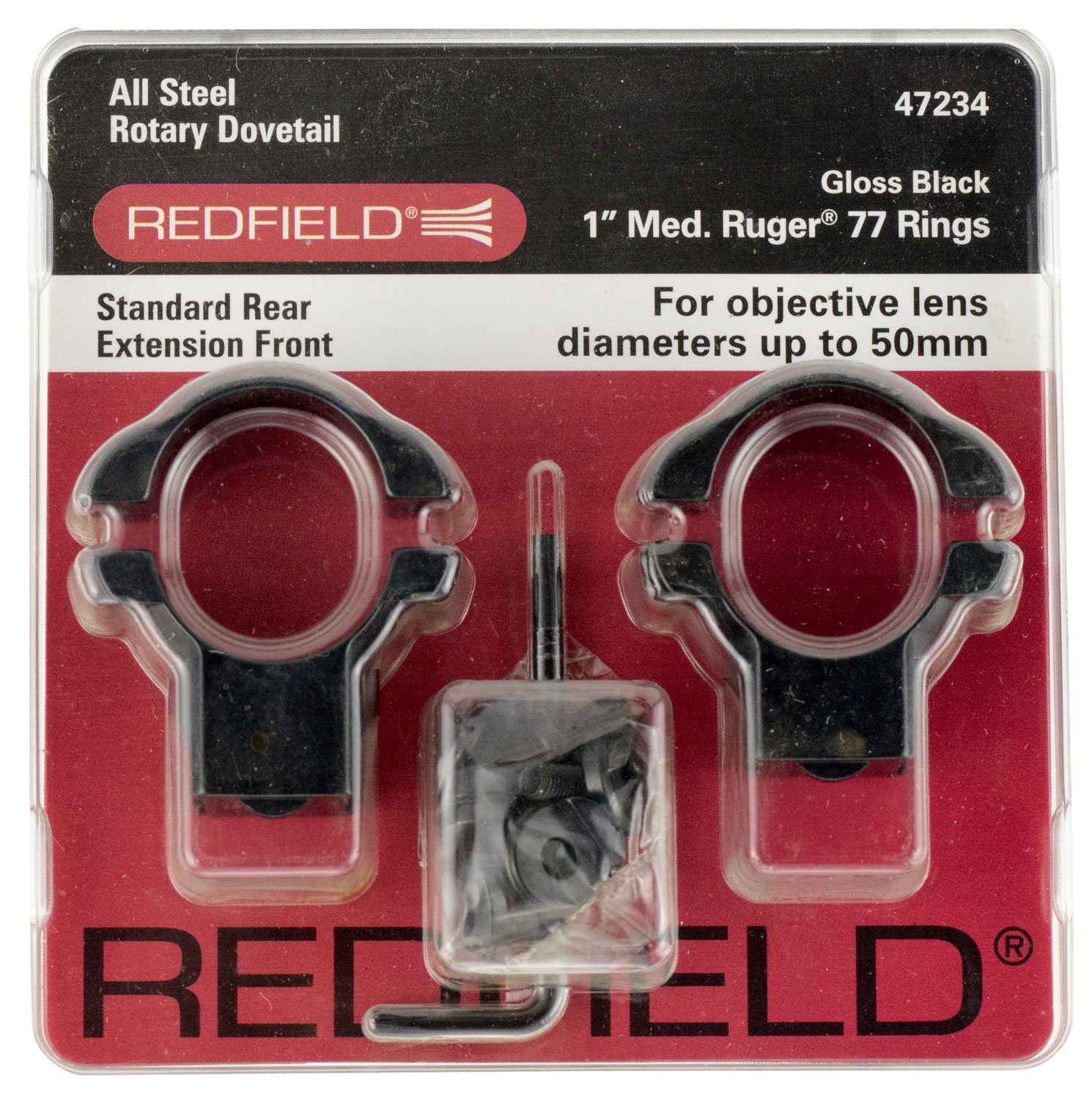 Redfield Mounts 47234 Ruger Rifle Steel Rings  Black Gloss 1