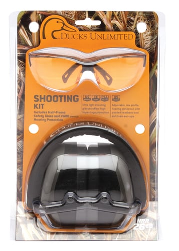 Pyramex DUCOMBO5740 Combo Kits PM8010 Earmuff/Shooting Glasses 26 dB Black/Orange