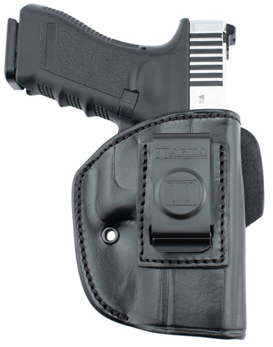 Tagua IPH4635 4 In 1  IWB/OWB Black Leather Belt Clip Fits Springfield XDS Right Hand