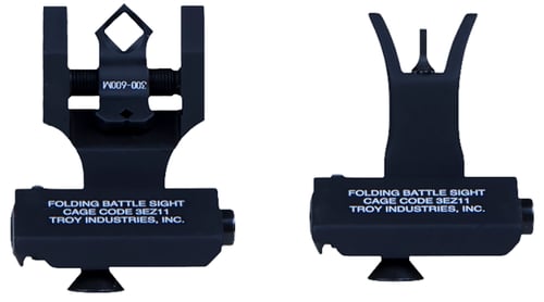 Troy Ind SSIG45SMDBT00 45s Front & Dipotic Rear AR-15/M4/M16 Black Metal