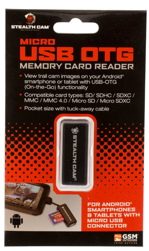 Stealth Cam STCSDCRAND Memory Card Reader  View Photos/Videos Black Compatible w/ Android