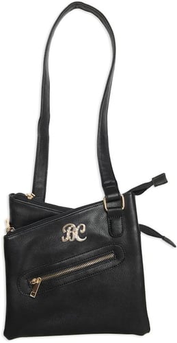 Bulldog BDP030 Cross Body Purse w/Holster Black Leather for Small Autos & Revolvers Ambidextrous Hand