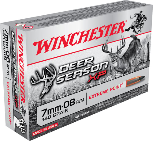 Winchester X708DS Deer Season XP Rifle Ammo 7mm-08 140 Gr.Extreme