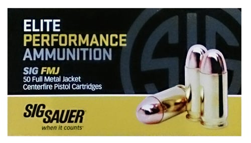 Sig Elite Performance Handgun Ammunition .45 ACP 230 gr FMJ 830 fps 50/ct