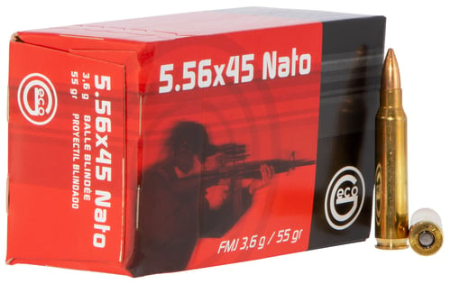 GECO 278140050 Target  5.56 Nato 55 GR Full Metal Jacket (FMJ) 50 Bx/ 20 Cs