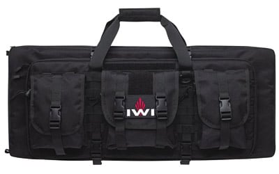 IWI US TCM200 Tavor Multi-Gun Case made of Polyester with Black Finish, MOLLE Webbing, Inside Pocket & 3 Gusseted Pouches 30.50