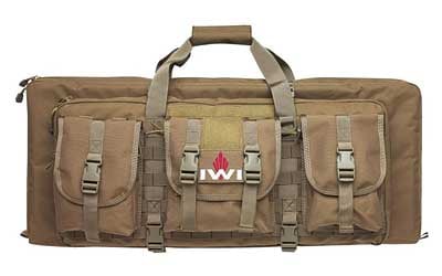 IWI US TCM210 Tavor Multi-Gun Case made of Polyester with Flat Dark Earth Finish, MOLLE Webbing, Inside Pocket & 3 Gusseted Pouches 30.50
