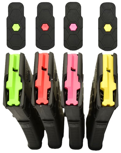 Hexmag HXID4ARYEL HexID  made of Polymer with Yellow Finish for Hexmag AR-15 Magazines 4 Per Pack