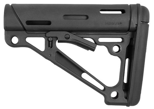 Hogue 15050 OverMolded Collapsible Buttstock Black OverMolded Rubber Black for AR15, M16, M4 with Commercial Tube (Tube Not Included)