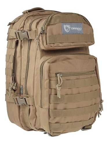 DRAGO SCOUT BACKPACK TAN 5-MAIN STORAGE AREA HEAVY DUTY