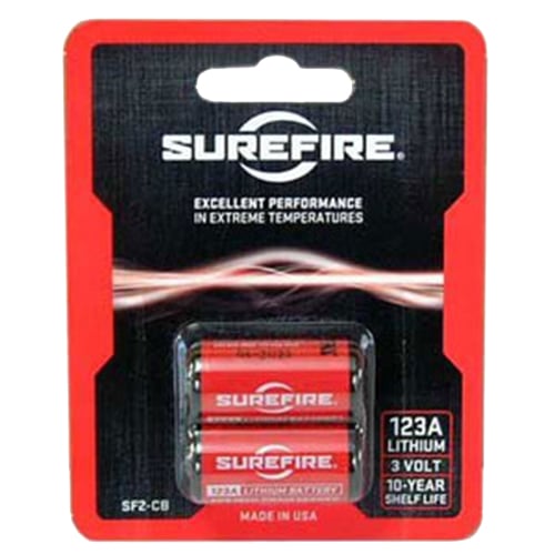 SureFire SF2CB 123A Batteries  Red/Black 3.0 Volts 1,500 mAh (2) Single Pack