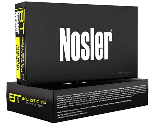 Nosler 40050 Ballistic Tip  243 Win 90 gr Spitzer Ballistic Tip 20 Per Box/ 10 Case
