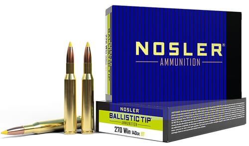 Nosler 40055 Ballistic Tip  270 Win 140 gr Spitzer Ballistic Tip 20 Per Box/ 10 Case