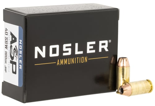 Nosler 51279 Assured Stopping Power Handgun 40 S&W 180 gr Jacket Hollow Point 20 Per Box/ 20 Case