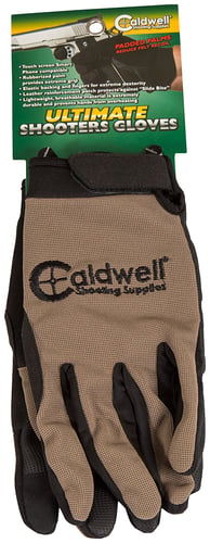 Caldwell 1071004 Ultimate Shooting Gloves Tan Small/Med Velcro
