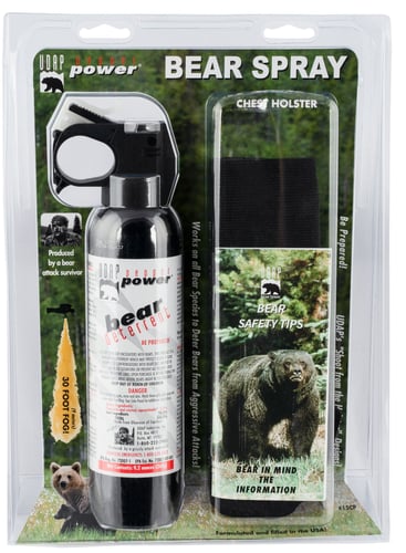 UDAP 15CP Super Magnum Bear Spray  OC Pepper Range Up to 35 ft 9.20 oz Includes Chest Holster