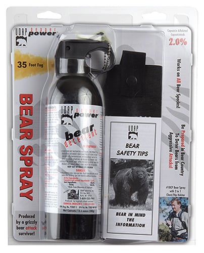 UDAP 18CP Magnum Bear Spray  OC Pepper Range Up to 35 ft 13.40 oz Includes Chest Holster