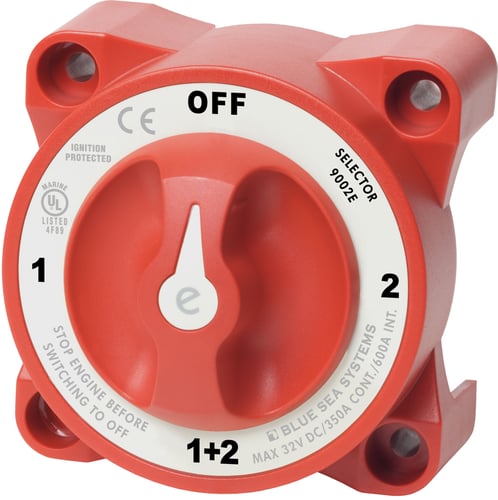 Blue Sea E-Series Battery Switch 1-Off-2-Both With AFD | 632085900250