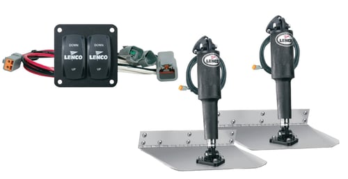 Lenco 12 Inchx12 Inch Standard Mount Trim tab Kit 12v Standard Integrated Switch | 874847000161