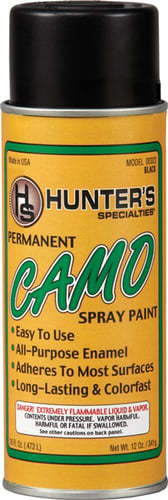 Hunters Specialties 00323 Permanent Camo Spray Paint 12oz Flat Baclk