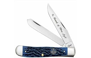 CASE KNIVES MASONIC GIFT TIN STANDARD JIG BLUE BONE TRAPPER