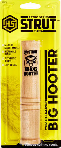 HS Strut 06925 Big Hooter Locator Call Owl Sounds Attracts Turkeys Natural Maple