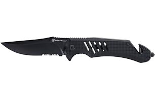 Smith  Wesson Extreme Ops Folding Knife 31/2 Clip Point Blade Black with Glass Breaker and Strap Cutter | 198700000496