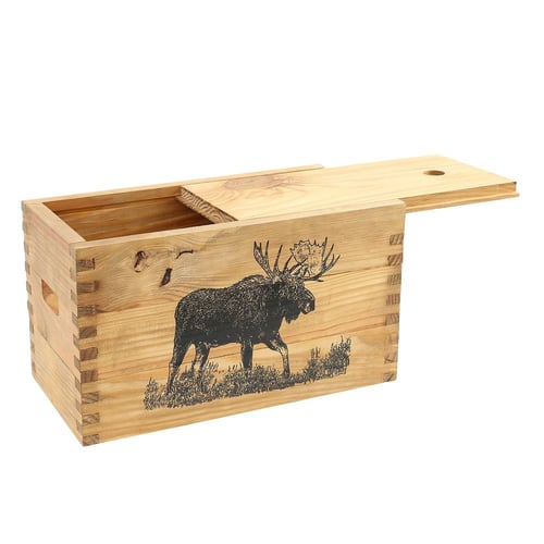 SHEFFIELD STANDARD PINE CRAFT BOX MOOSE MADE IN USA!