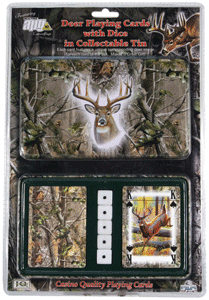 RIVERS EDGE CARDS & DICE TIN WHITETAIL DEER THEME