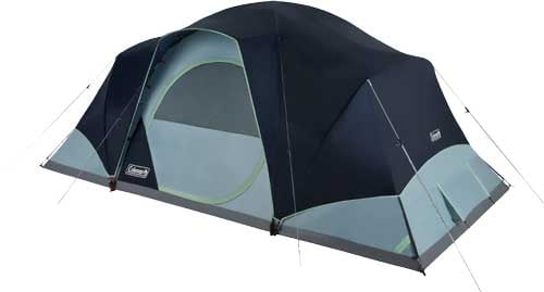 COLEMAN SKYDOME TENT 10 PERSON BLUE NIGHTS 5 MINUTE SETUP!