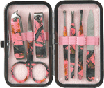 RIVERS EDGE WOMENS 7-PIECE MANICURE SET PINK CAMO