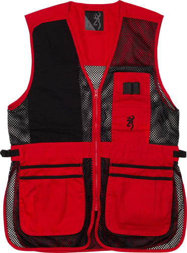 BROWNING MESH SHOOTING VEST R-HAND 3XL BLACK/RED TRIM