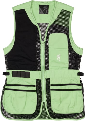 BROWNING MESH SHOOTING VEST R- HAND WOMEN'S LG BLACK/NEOMINT