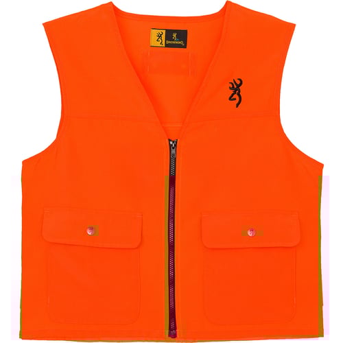 BROWNING JUNIOR SAFETY VEST W/LOGO BLAZE ORANGE MEDIUM