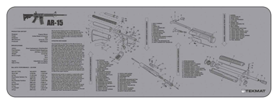 TekMat TEKR36AR15GY AR-15 Cleaning Mat Black/Gray Rubber 36