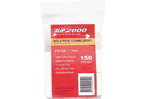SLIP 2000 CLEANING PATCHES 1.5 Inch SQUARE .270/7MM 150PACK | .2707mm | 815706009499