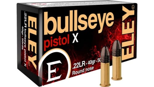 ELEY BULLSEYE PISTOL 22LR 40GR ROUND NOSE 50 PACK