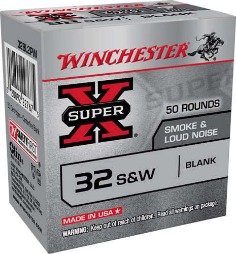 WINCHESTER SUPER-X 32 SW SMOKE & NOISE BLANKS 50RD 100BX/CS