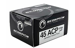 SCORPION 45ACP 230GR JHP 20RD 10BX/CS | 850074522171