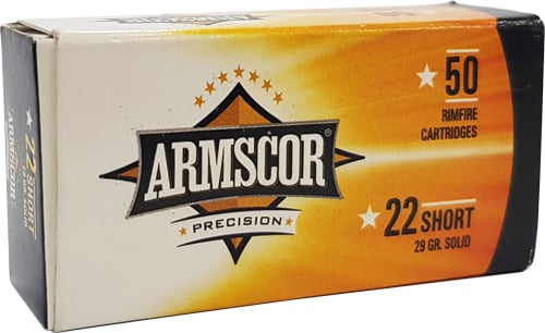 ARMSCOR .22 SHORT 29GR COPPER PLATED LEAD RN 50RD 100BX/CS
