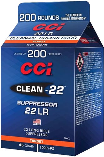 CCI SUPPRESSOR CLEAN 22LR 45GR LEAD-RN 1280FPS 200RD 10BX/CS
