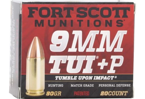FORT SCOTT 9MM LUGER P 80GR TUI SOLID COPPER 20RD 25BX/CS | 9x19mm NATO | 758381722249