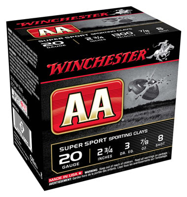 WINCHESTER AA 20GA 7/8OZ #8 1300FPS 250RD CASE LOT