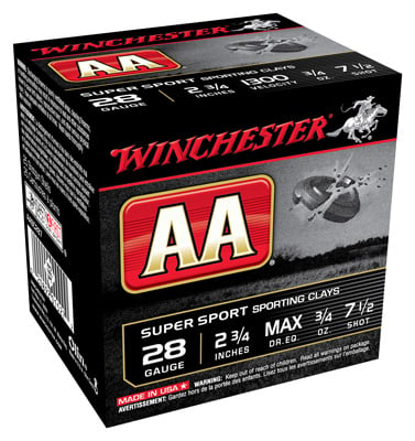 WINCHESTER AA 28GA 3/4OZ #7.5 1300FPS 250RD CASE LOT