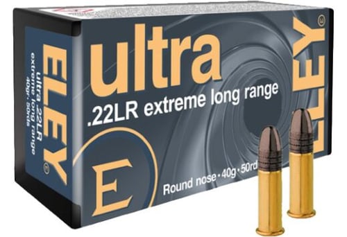 ELEY ULTRA EXTREME LONG RANGE 22LR 40GR RN 50RD 100BX/CS