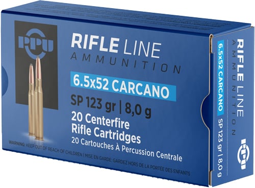 PPU PP6CS Metric Rifle  6.5x52mm Carcano 123 gr Soft Point 20 Per Box/ 10 Case