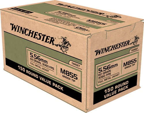 WINCHESTER USA 5.56X45 CASE LOT 600RD 62GR GREEN TIP